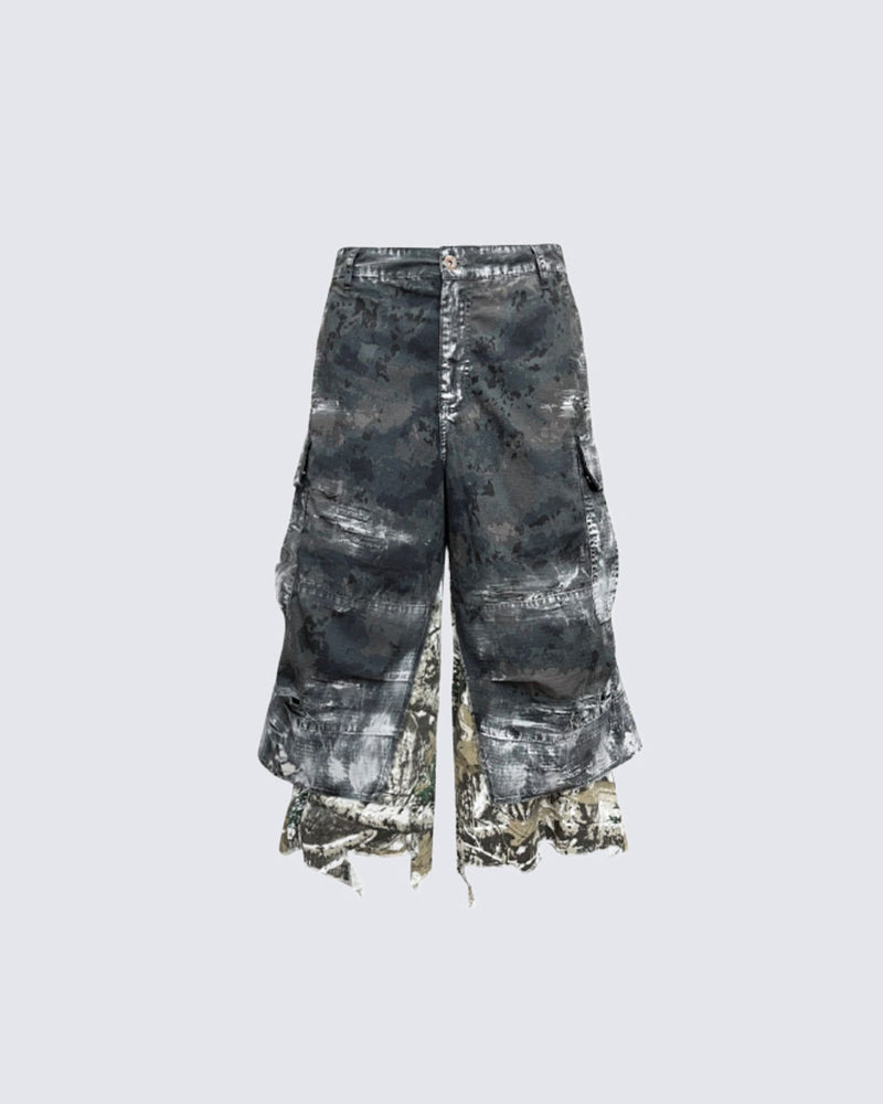 GRYFT Grunge Layered Shorts