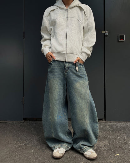 Blade Pants - Distressed Wide-Legged Denim