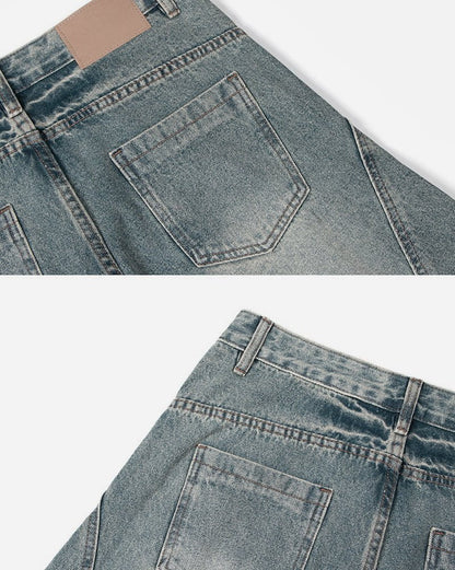 Blade Pants - Distressed Wide-Legged Denim