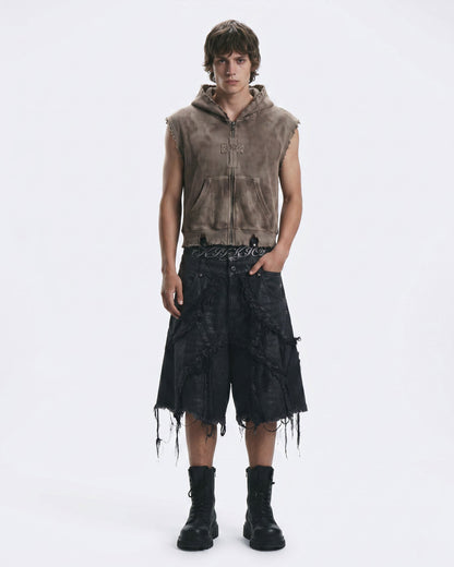 BARREN Series | Apocalyptic Pilgrimage Distressed Wide Shorts