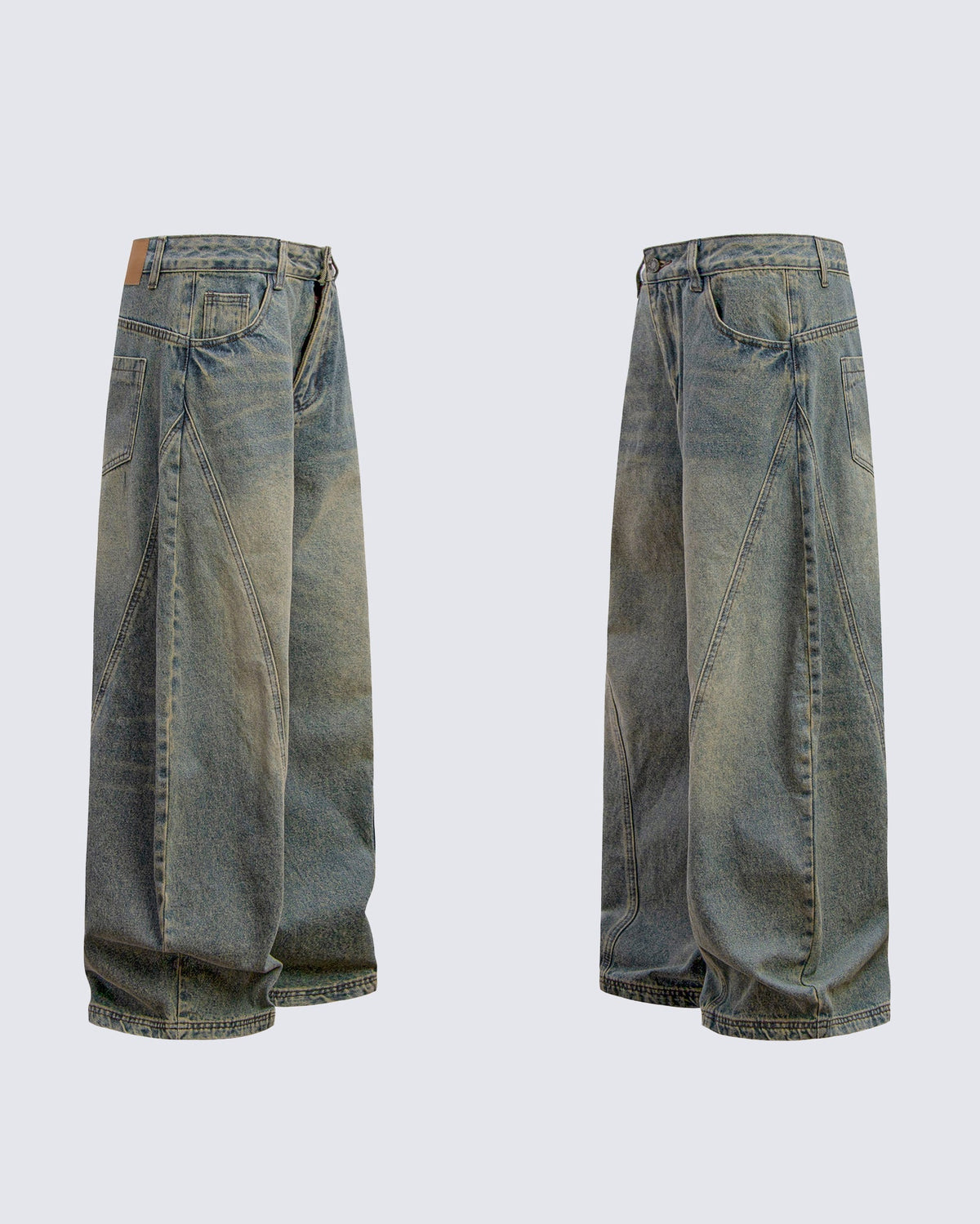 Blade Pants - Distressed Wide-Legged Denim