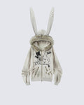 Vintage Bunny Hood Fleece Hoodie