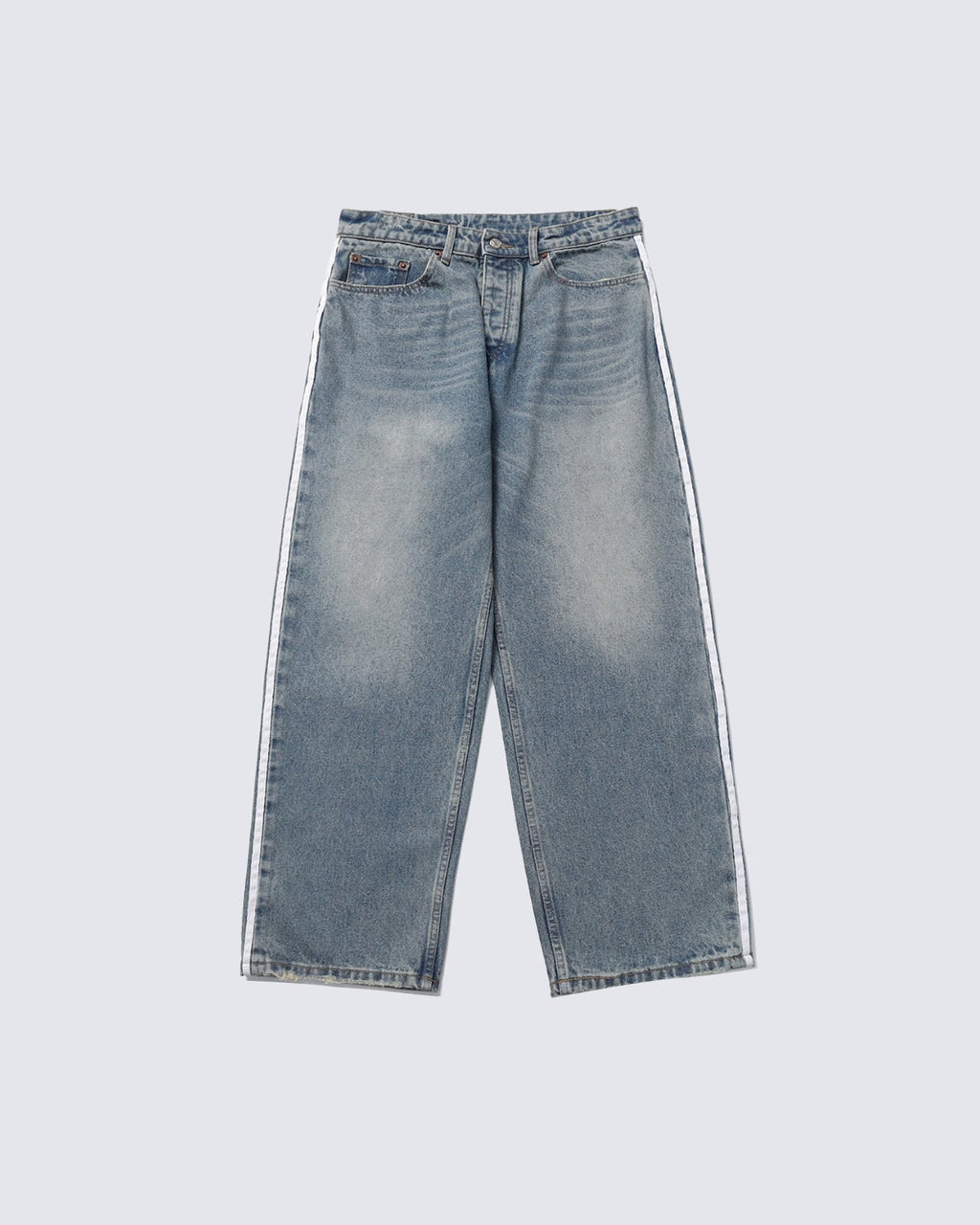 High Street Style Baggy Washed Denim Jeans
