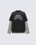 Layered Look Washed Long Sleeve Tee