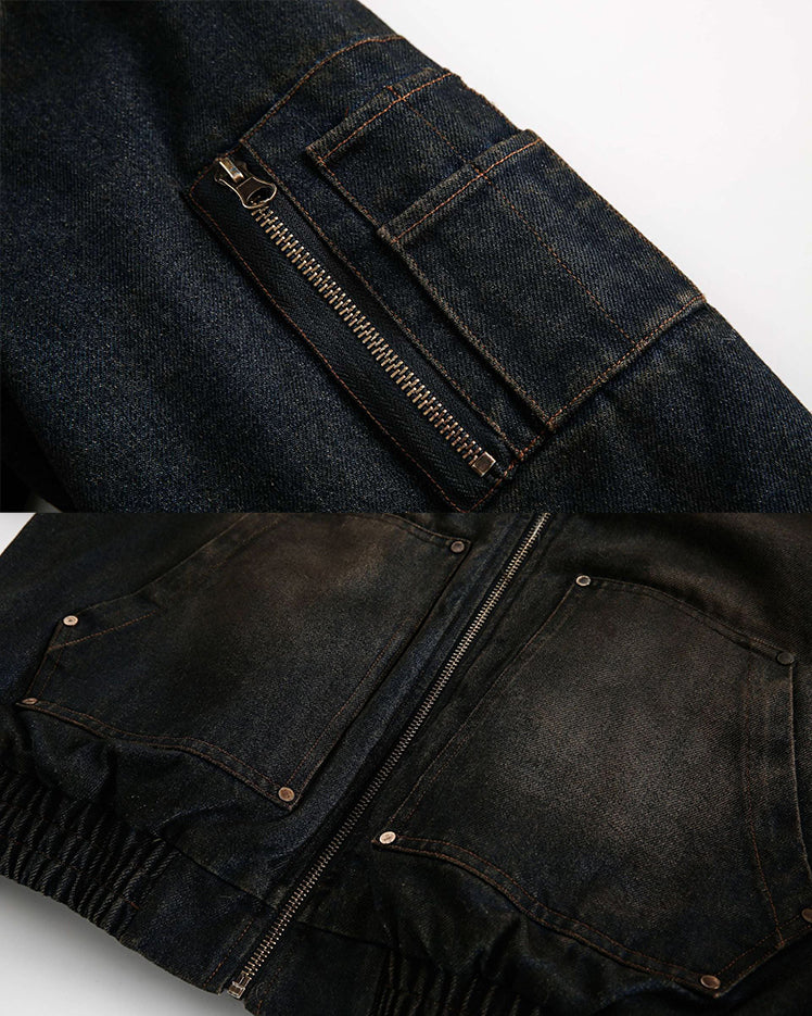 Vintage Distressed Hooded Jacket