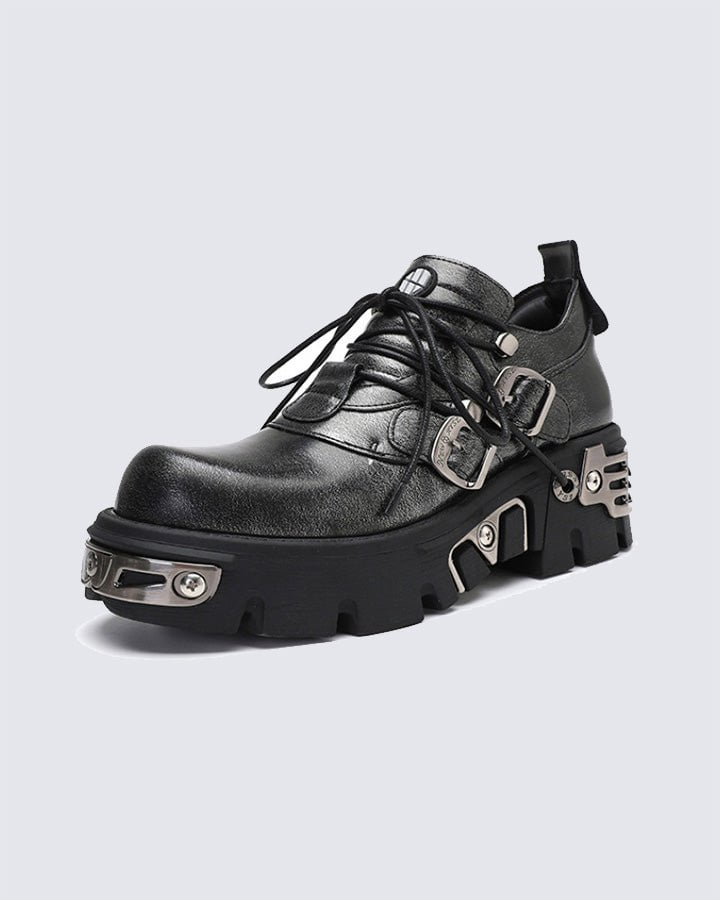 Thick-Soled Metal Low-Top Shoes
