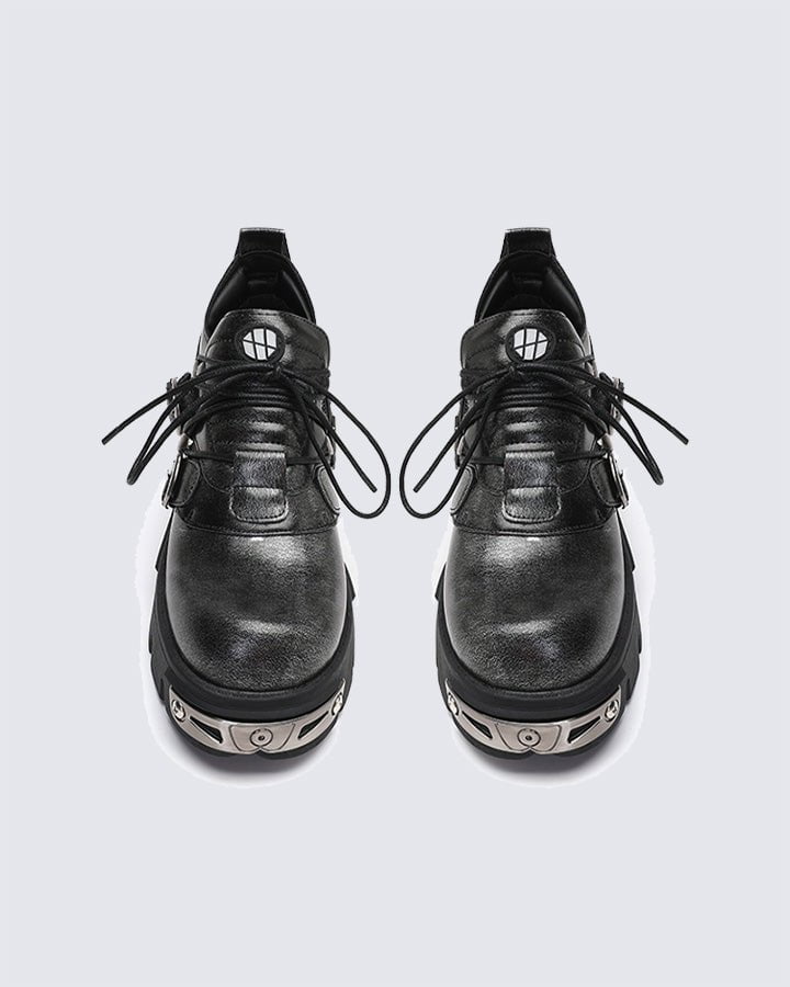 Thick-Soled Metal Low-Top Shoes
