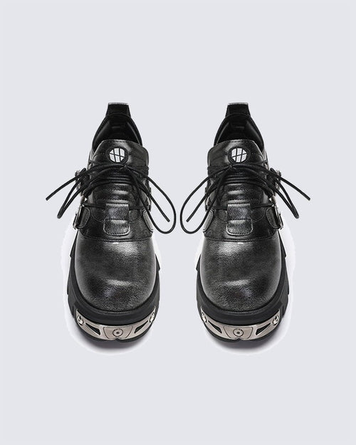 Thick-Soled Metal Low-Top Shoes