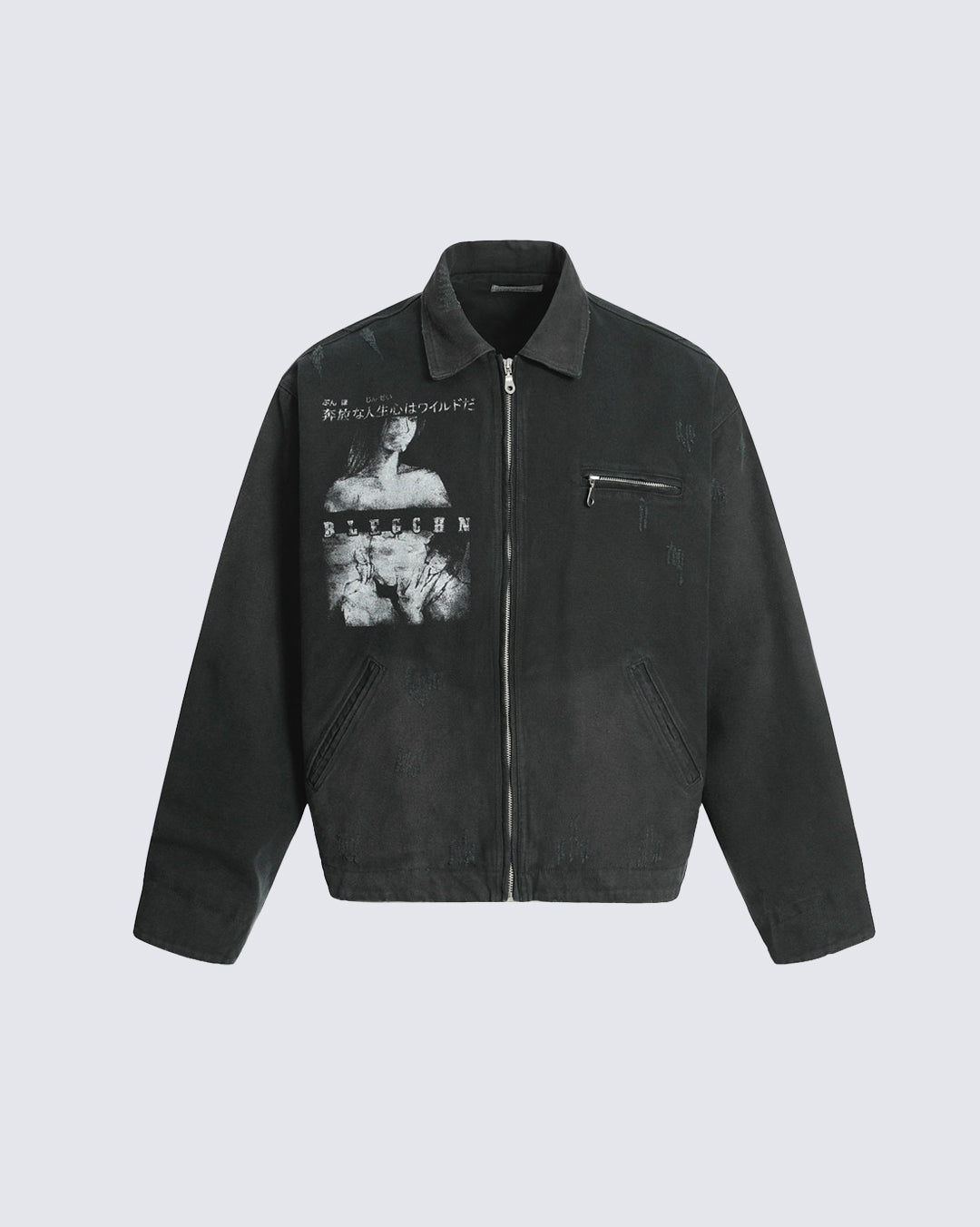 Vintage Punk Street Cargo Denim Jacket