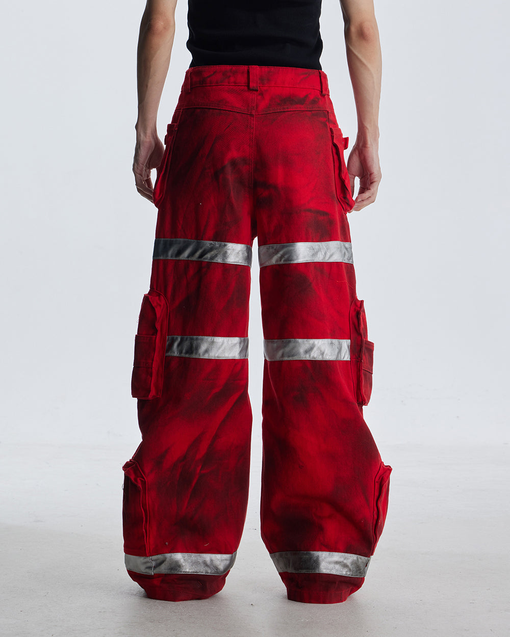 Reflective Distressed Denim Pants