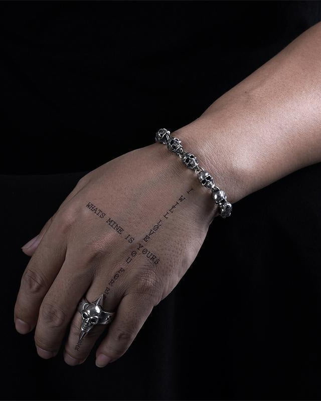 American Gothic Style Handcrafted Motorcycle Bracelet