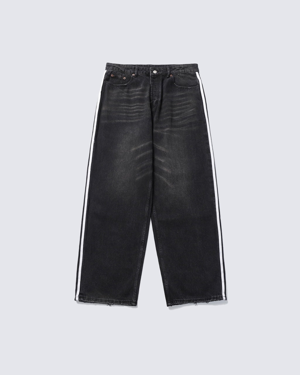 High Street Style Baggy Washed Denim Jeans