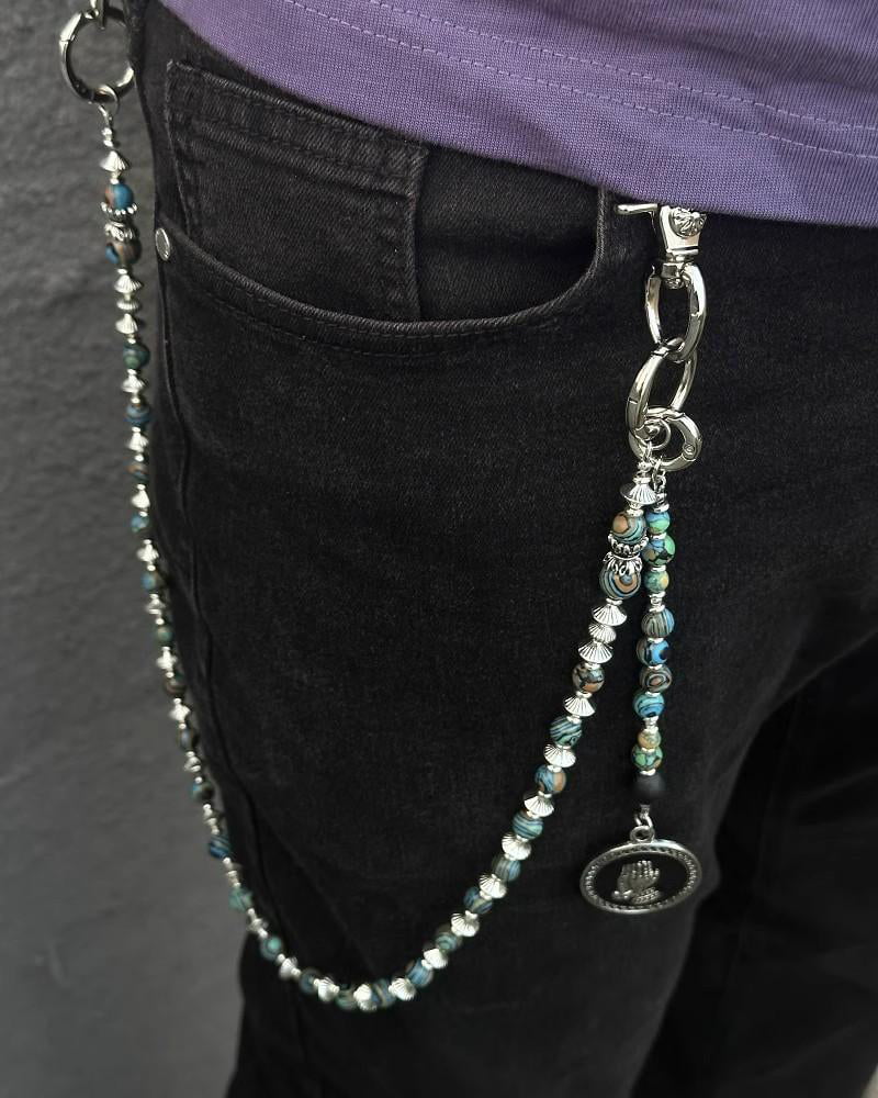 Handmade Turquoise Beaded Jean Chain