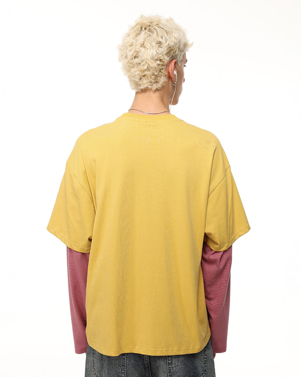 GRYFT Cat Letter Patchwork Layered Long Sleeve T-Shirt