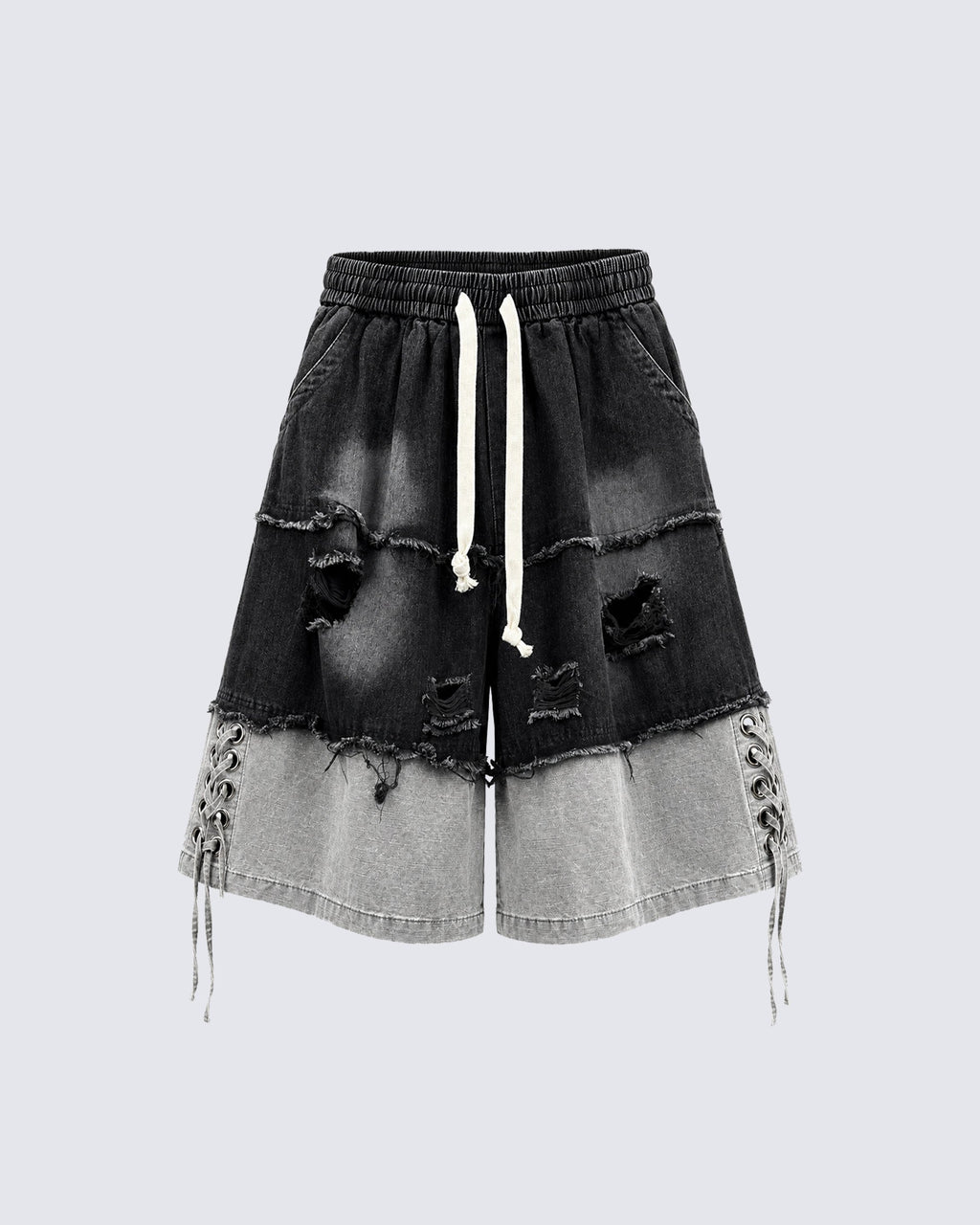 GRYFT High-Street Wasteland-Style Hip-Hop Color-Block Cropped Pants