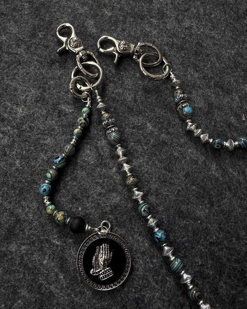 Handmade Turquoise Beaded Jean Chain