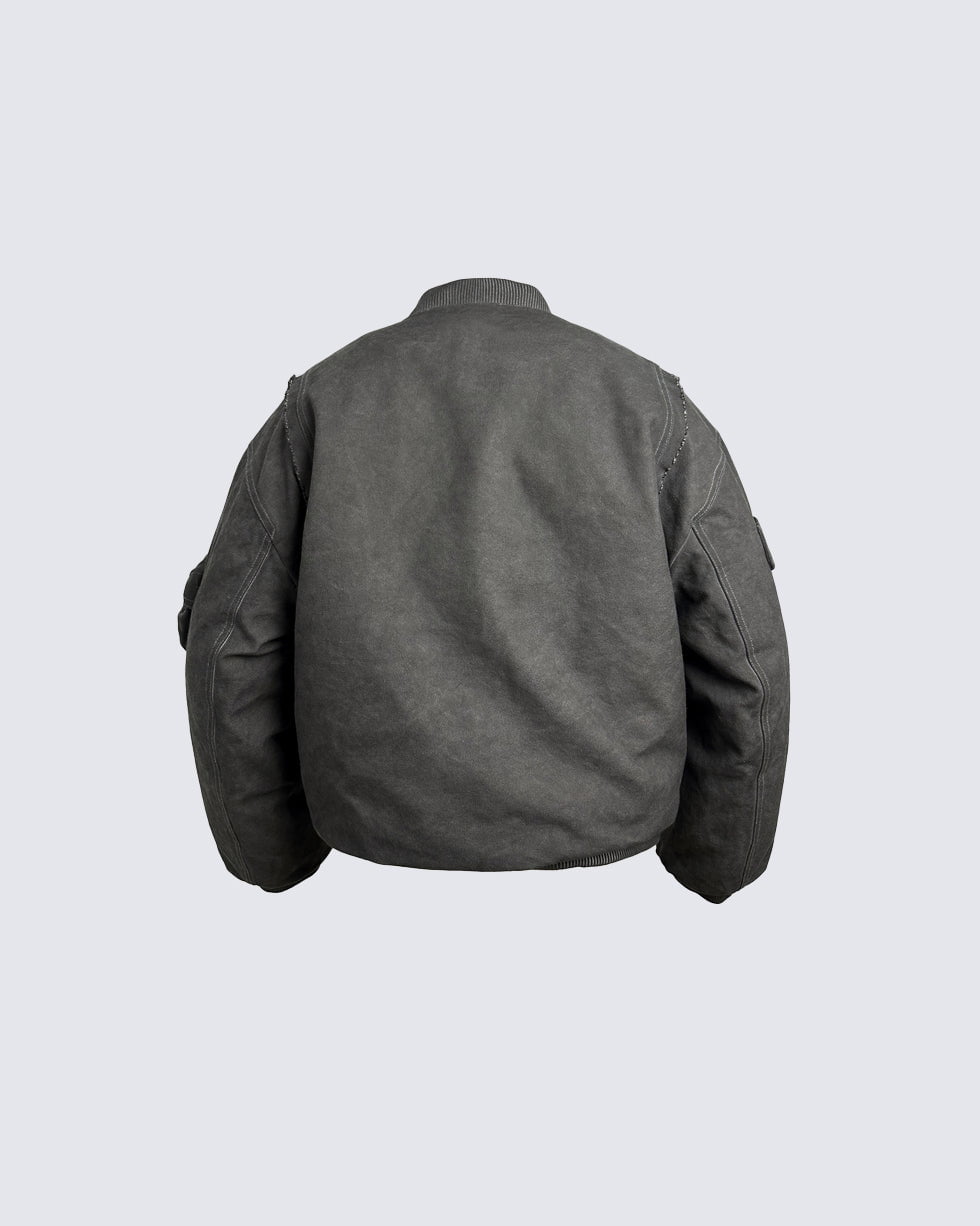 GRYFT Vintage Street Style Bomber Jacket