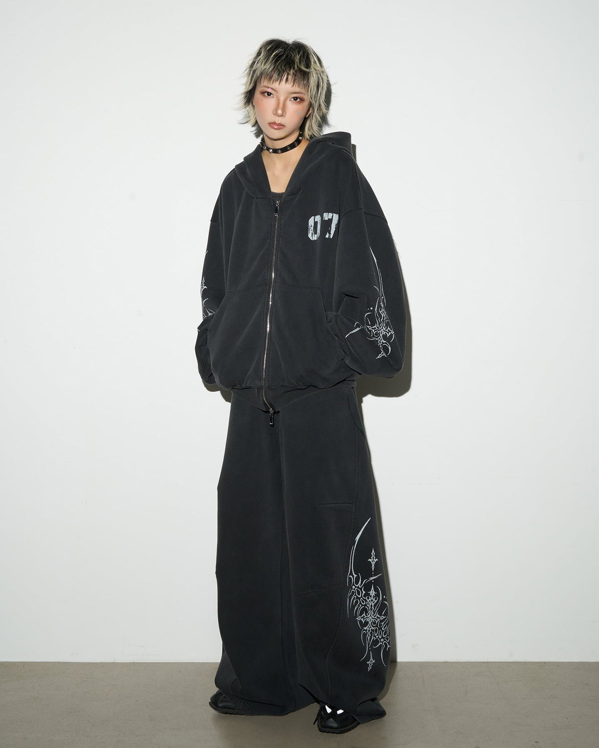 Gothic Tree Graphic Oversized Hoodie