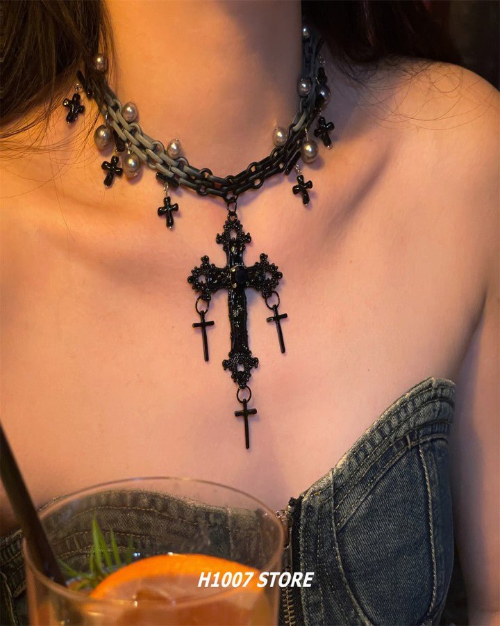 Gothic Cross Layered Necklace