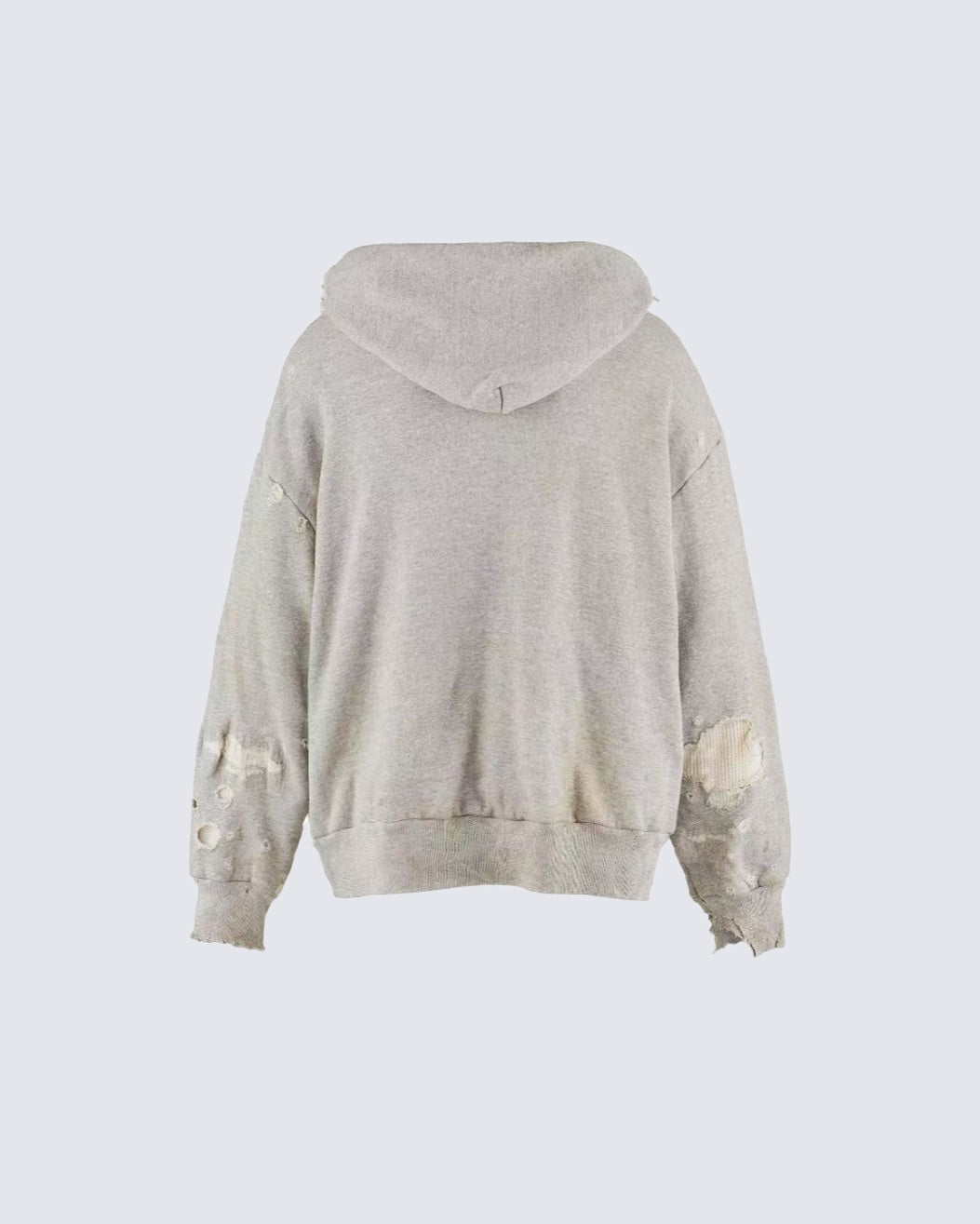 Distressed Printed Pullover Hoodie