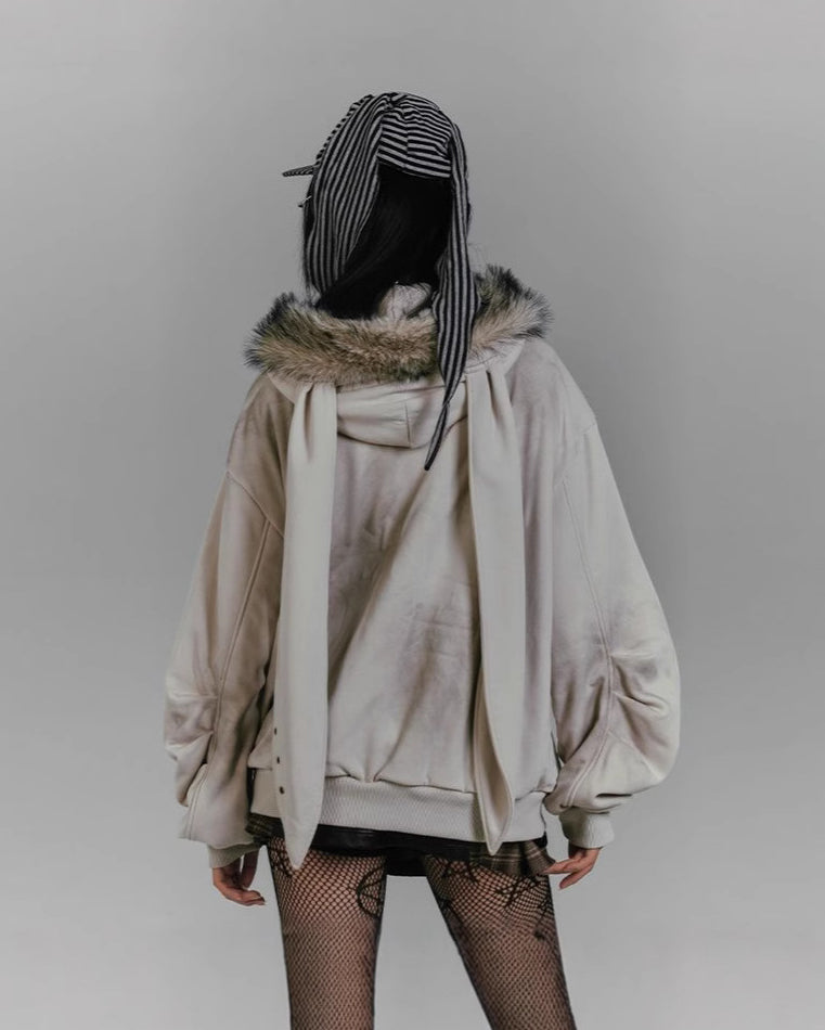 Vintage Bunny Hood Fleece Hoodie