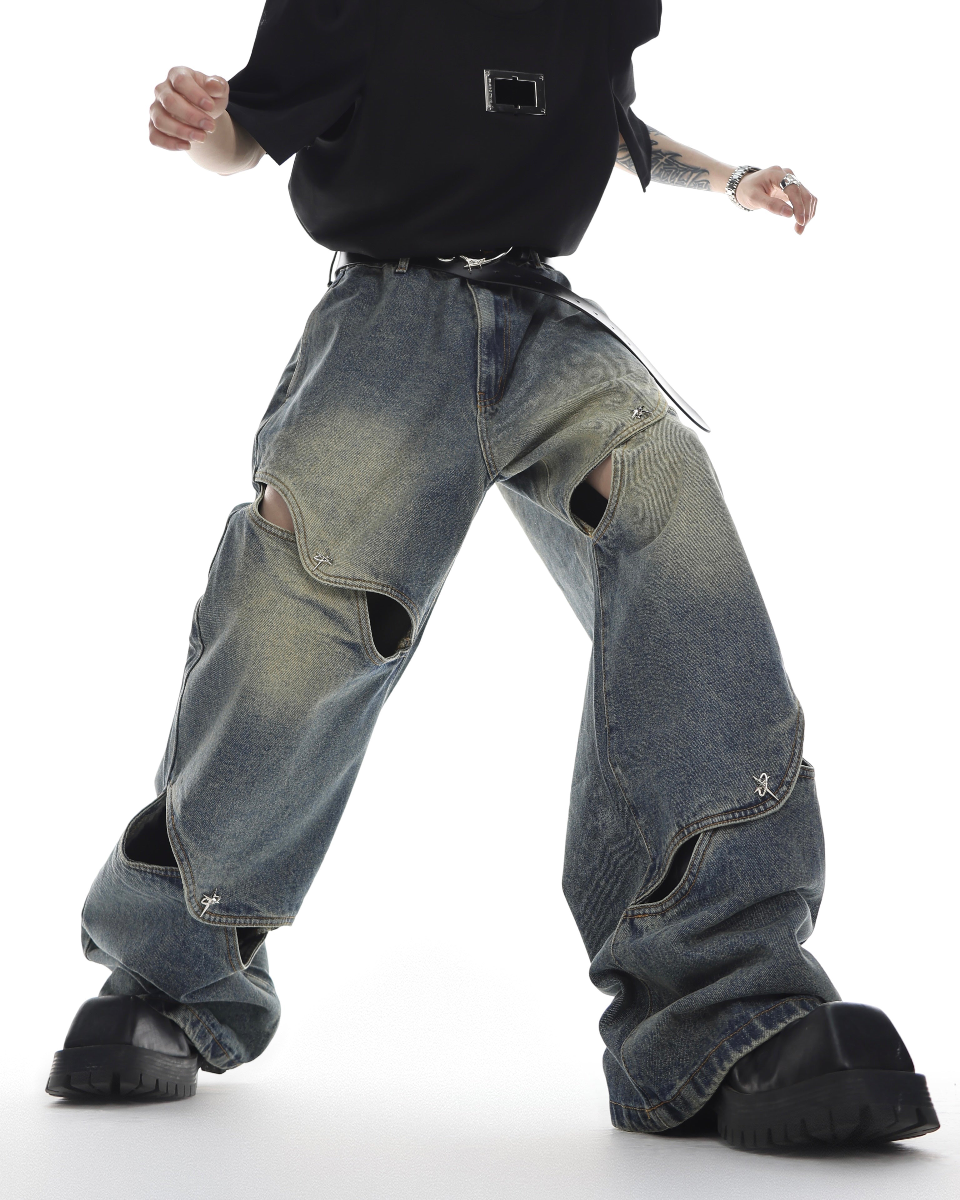 GRYFT Street Fashion Denim Pants
