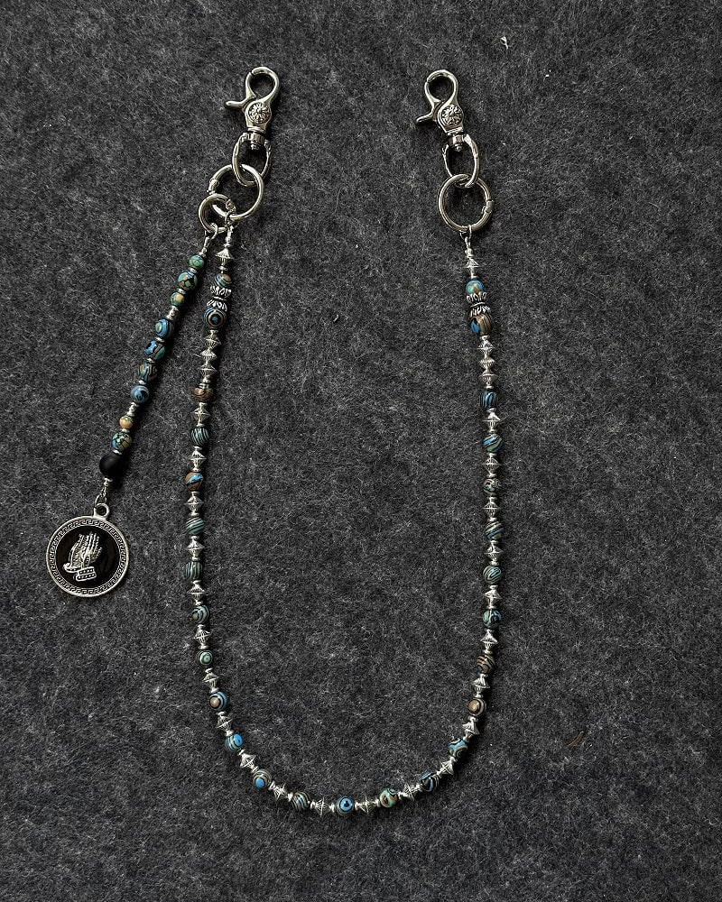 Handmade Turquoise Beaded Jean Chain