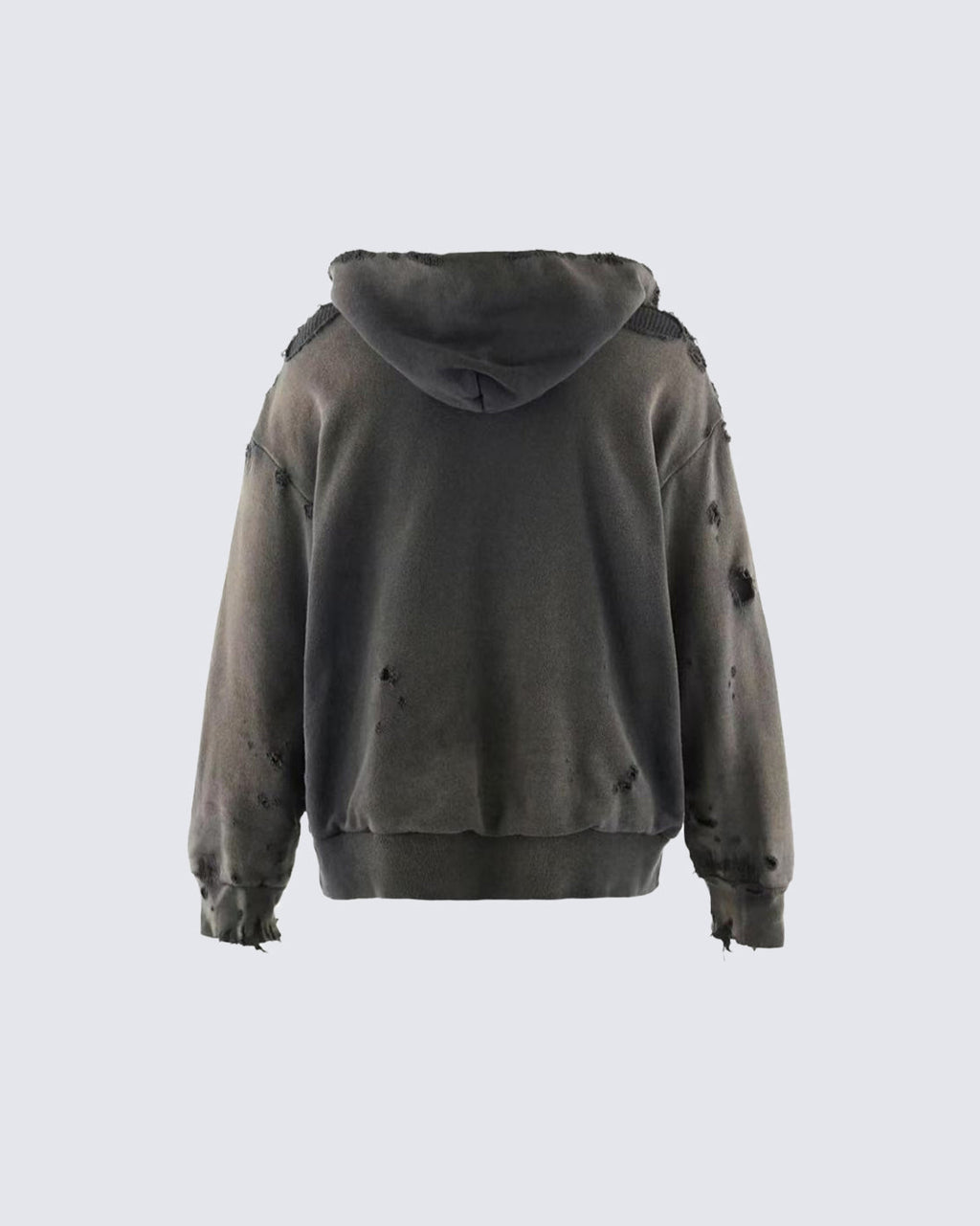 Distressed Printed Pullover Hoodie