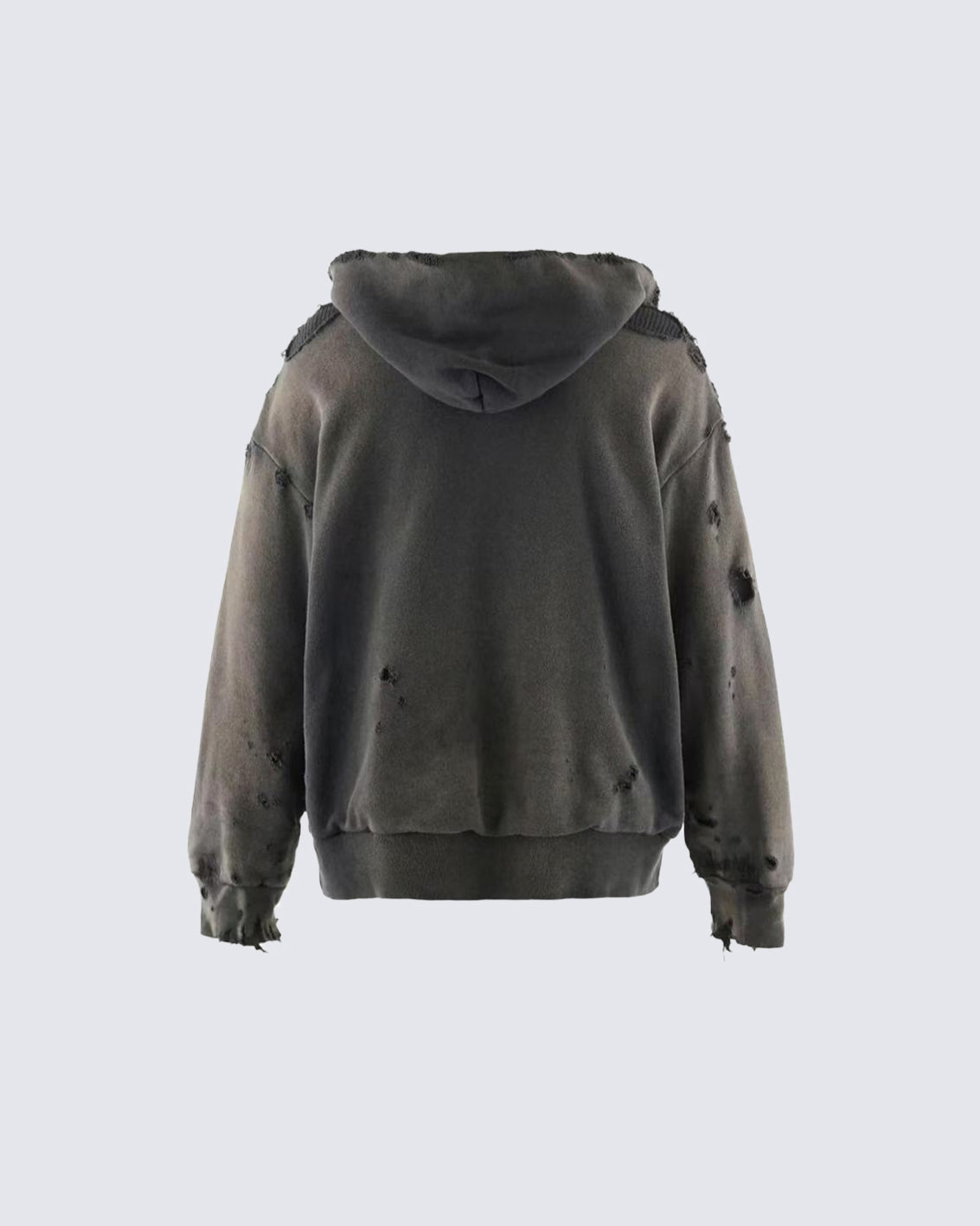 Distressed Printed Pullover Hoodie