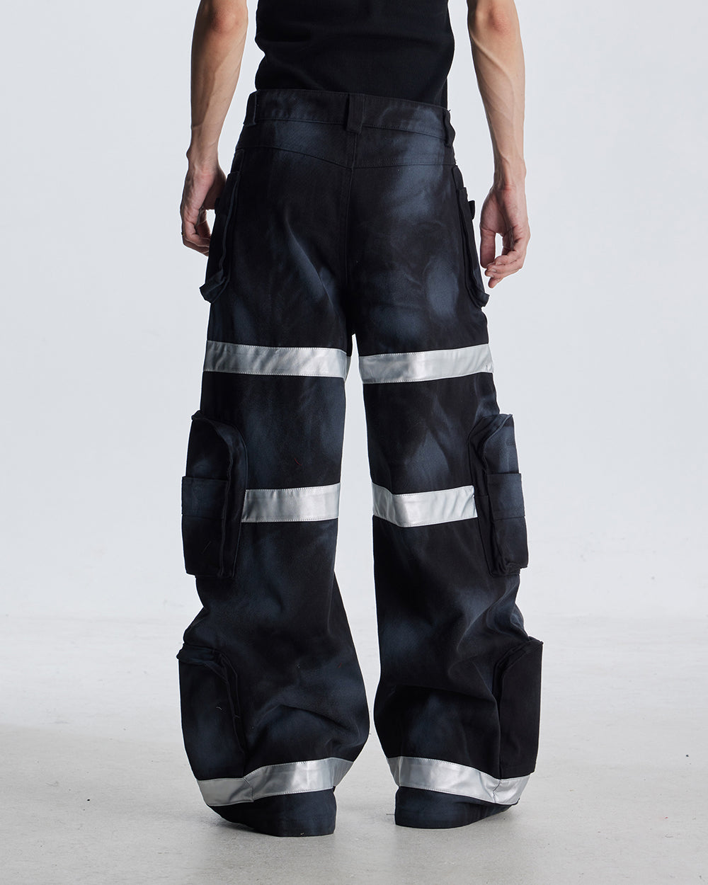 Reflective Distressed Denim Pants