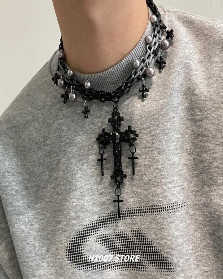 Gothic Cross Layered Necklace