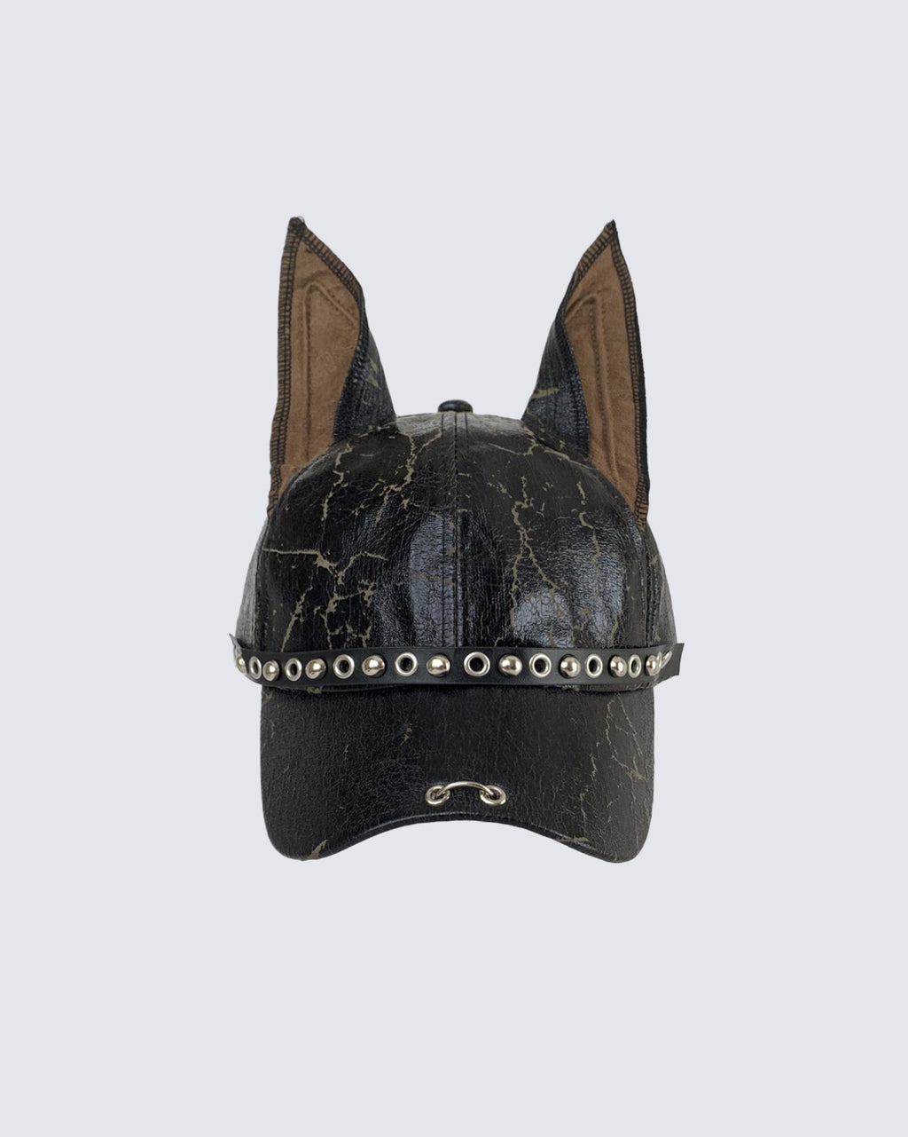 American Doberman Dog Ear Leather Duckbill Cap