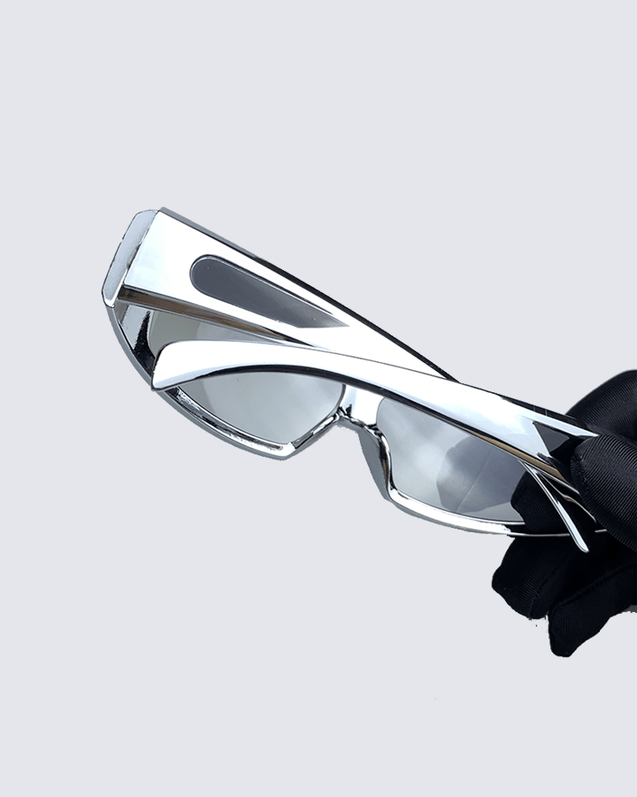 Cyber Style Silver Frame Glasses