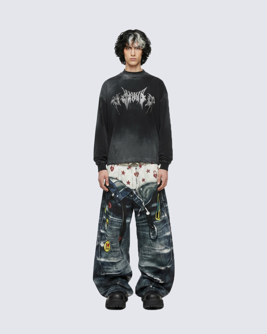 GRYFT Vintage Washed Graphic Long-Sleeve Tee