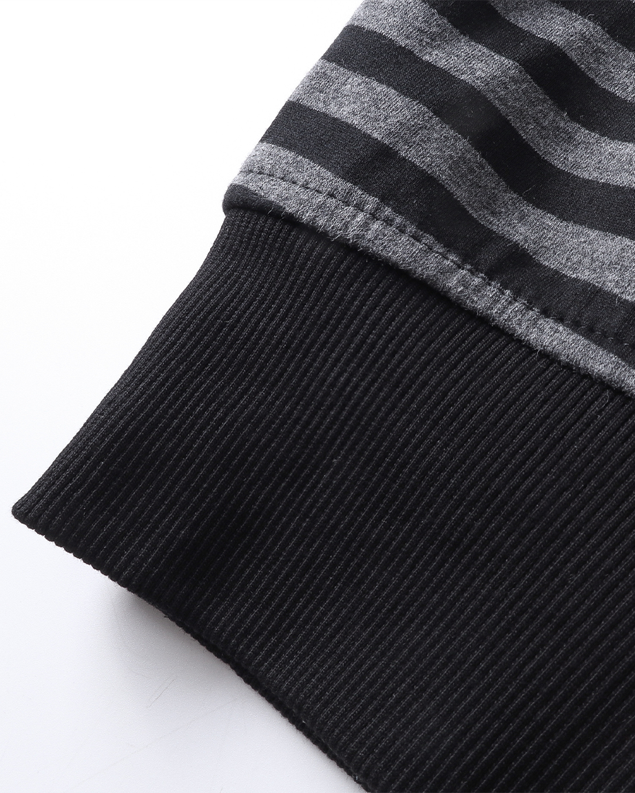 Devil-Horn Striped Hooded Jacket