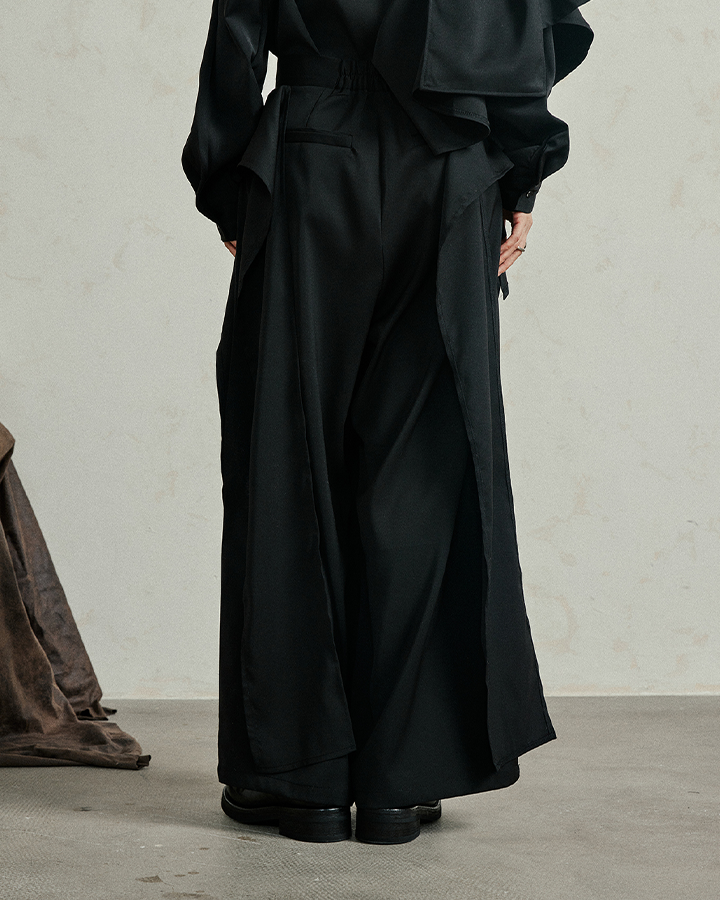 Avant-Garde Wide-Leg High Waist Trousers
