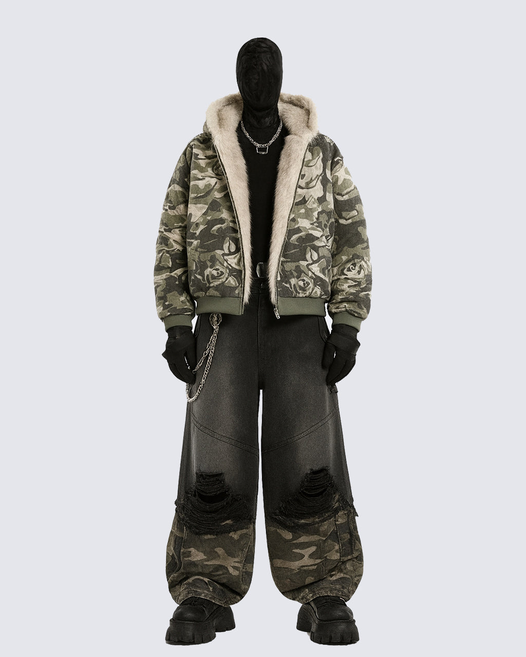 Camouflage Fleece-Lined Double-Belt Set