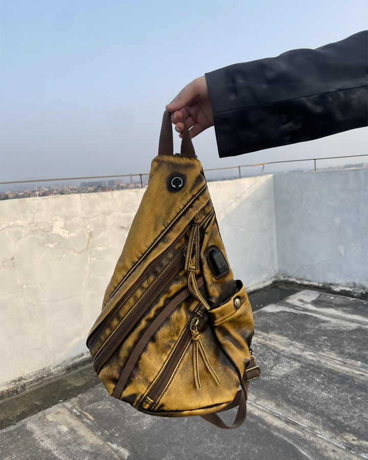 Vintage Distressed Multi-Functional Biker Bag