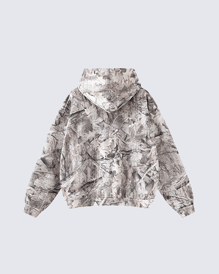 Heavyweight Fleece Camo Hoodie Cotton Blend