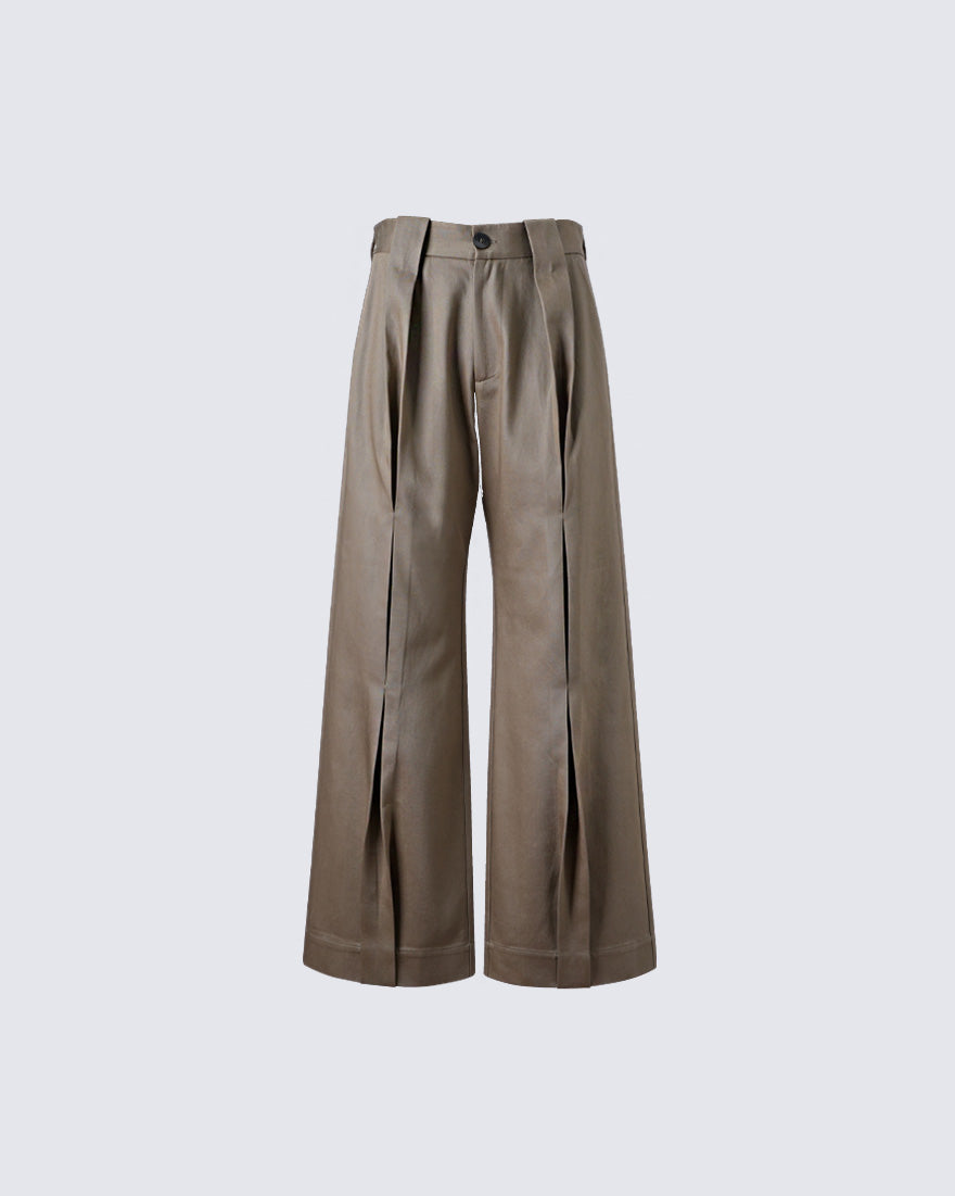 GRYFT Vintage Tailored Pleated Wide-Leg Trousers