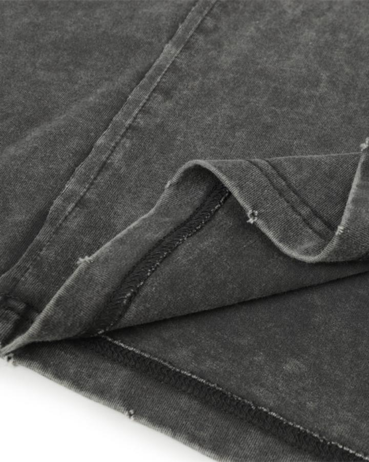 GRYFT Simple Washed Panel Seam Long-Sleeve T-Shirt
