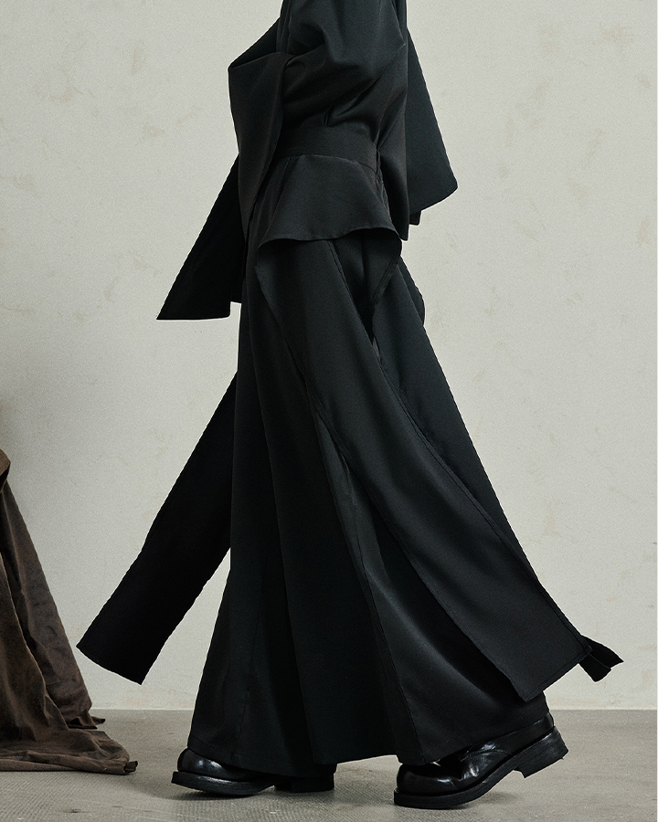 Avant-Garde Wide-Leg High Waist Trousers