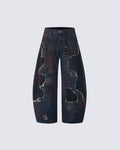 Vintage Distressed Paint Splatter Jeans