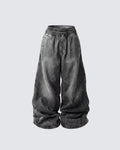 GRYFT-Double-Ended Washed Loose-Fit SweatPants