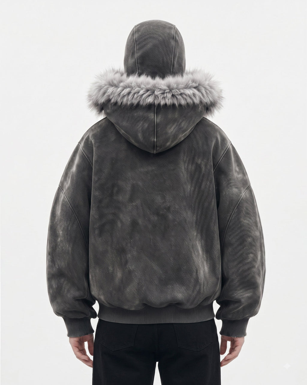 GRYFT Vintage Fur-Trim Balaclava Utility Hoodie