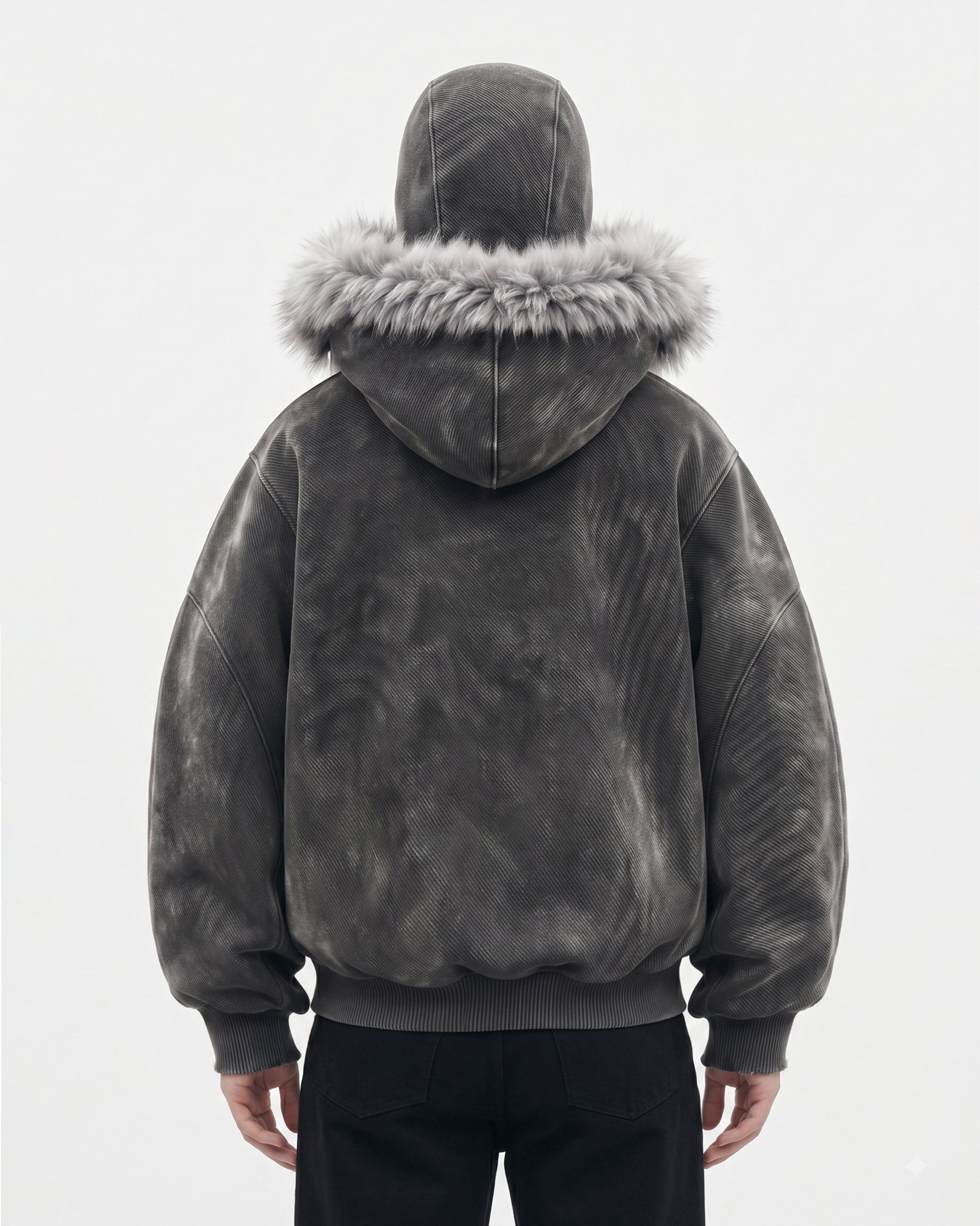GRYFT Vintage Fur-Trim Balaclava Utility Hoodie