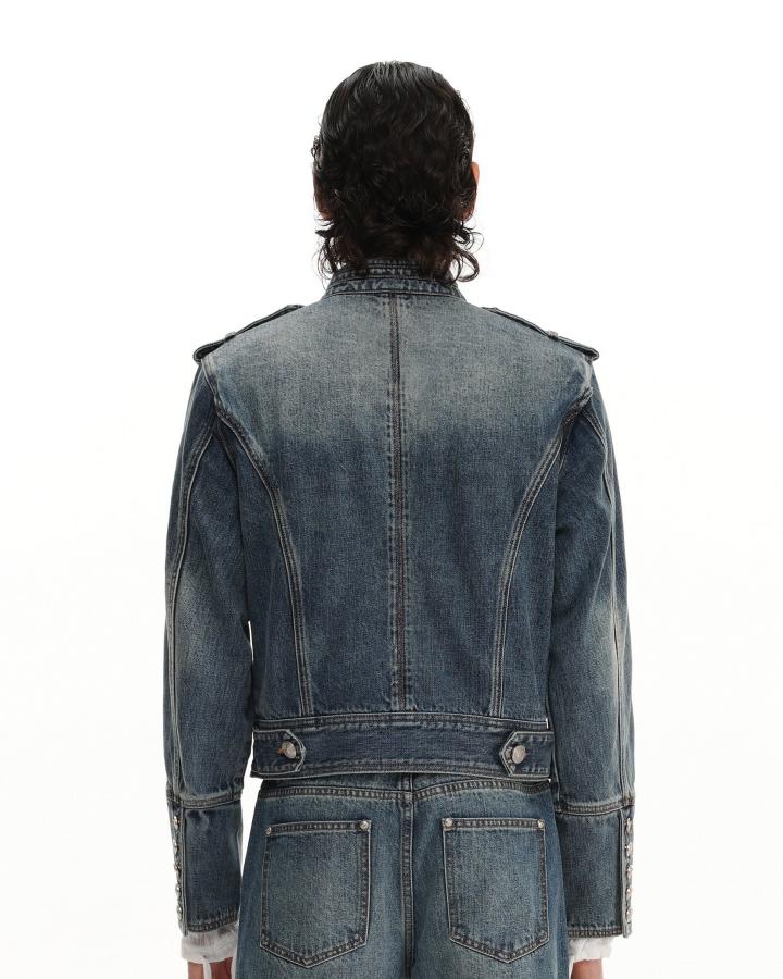 GRYFT Vintage-Wash Denim Button-Up Jacket