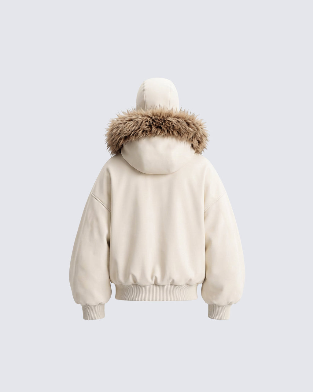 GRYFT Minimal Fur-Trim Balaclava Hooded Sweatshirt