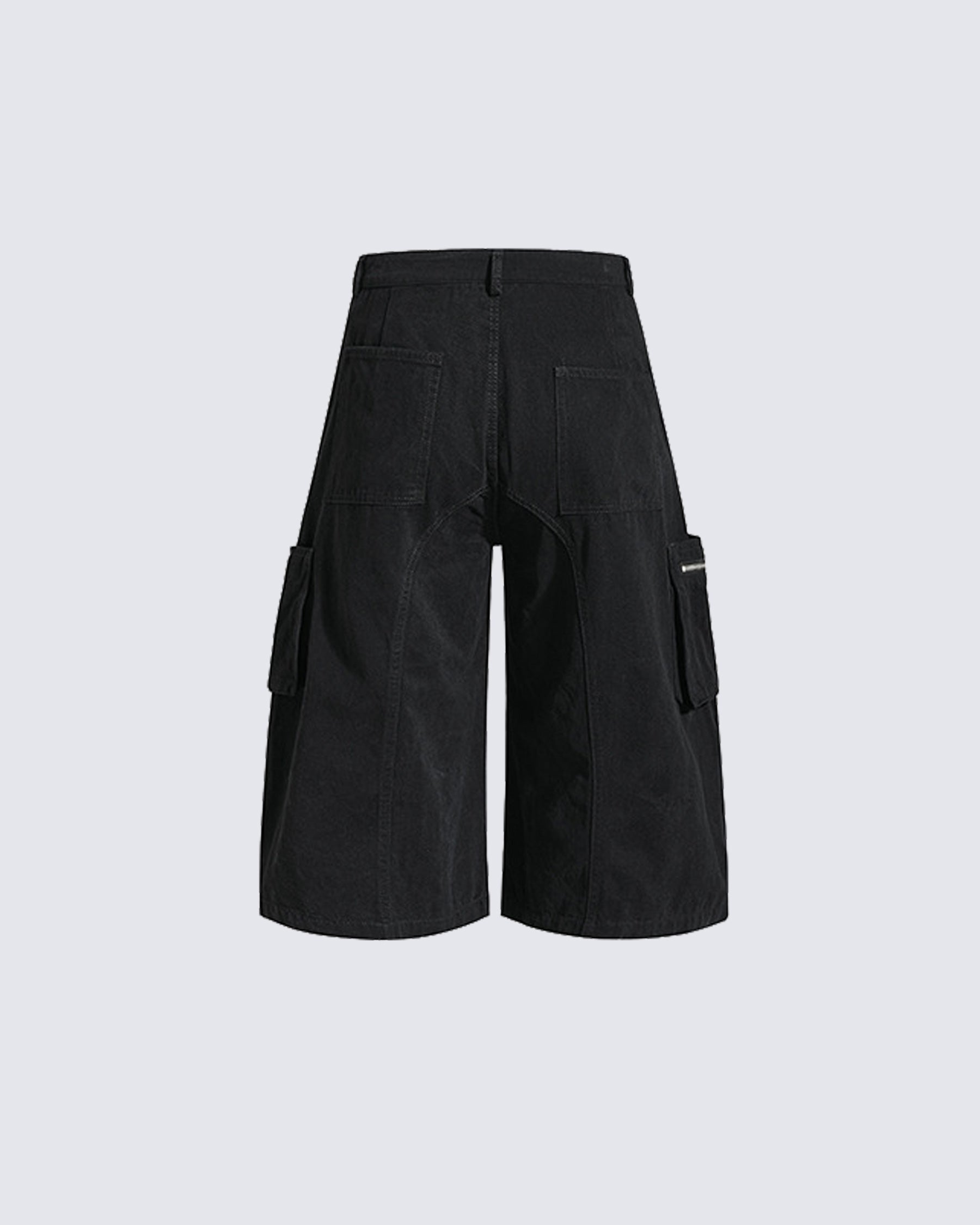 Distressed Cargo Wide-Leg Pants with Straps