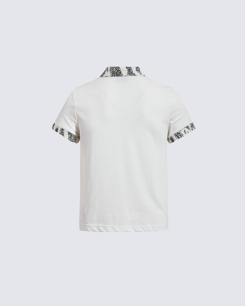 American Retro Leopard Print Metallic Stud Letter T-Shirt